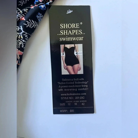 NWT Black Floral Shore Shapes Swim Dress Women Size 12 - Picture 4 of 7